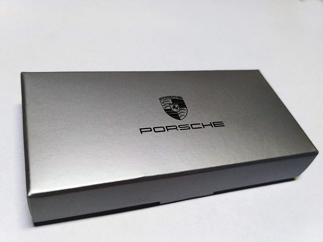 Porsche Schlüsselanhänger mit Wappen, Leder, Rot, Rot