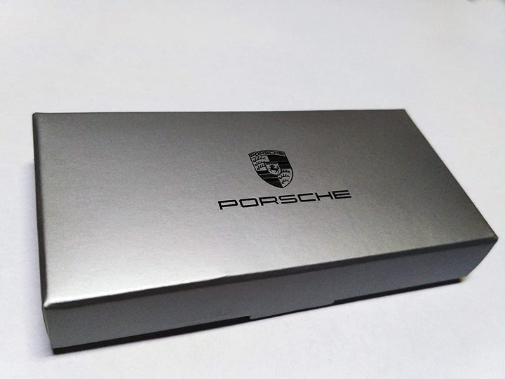 Porsche Schlüsselanhänger mit Wappen, Leder, Rot, Rot