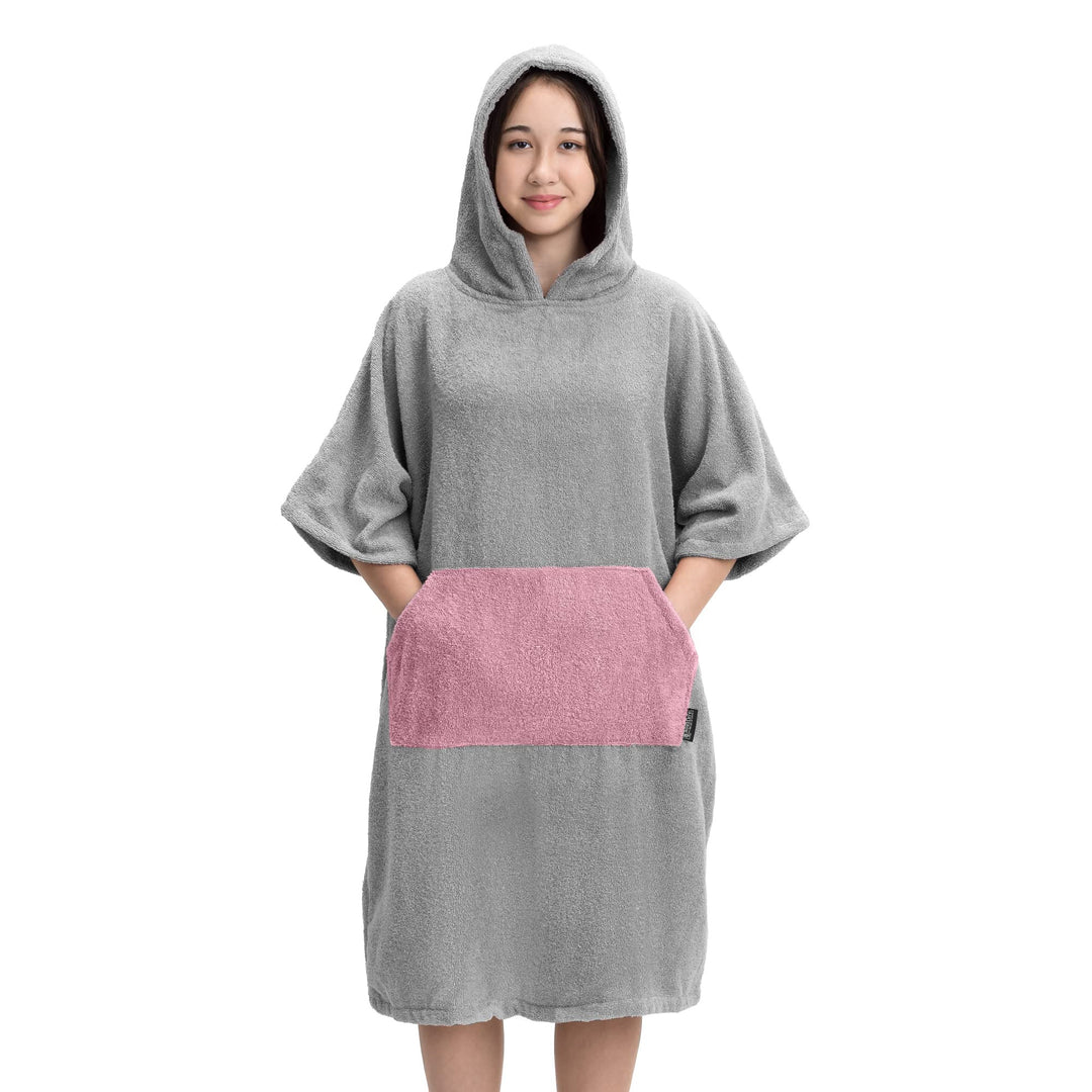 HOMELEVEL Surf und Badeponcho für Kinder - Poncho Handtuch - Badeponcho - Bademantel für Kinder - 10