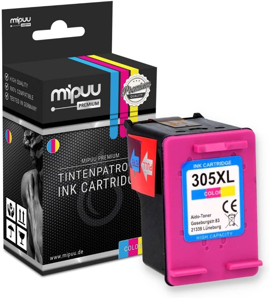Mipuu 2 Tinten kompatibel für HP 305 XL 6ZA94AE Black Color für HP DeskJet 2700 2710 2720 2730 Plus