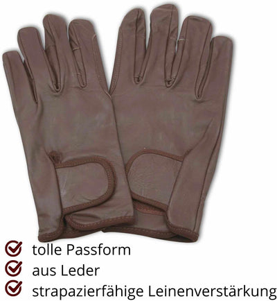 AMKA Leder Fahrhandschuhe Kutschhandschuh mit Verstärkungen für die Fahrleine Fahrsport, S