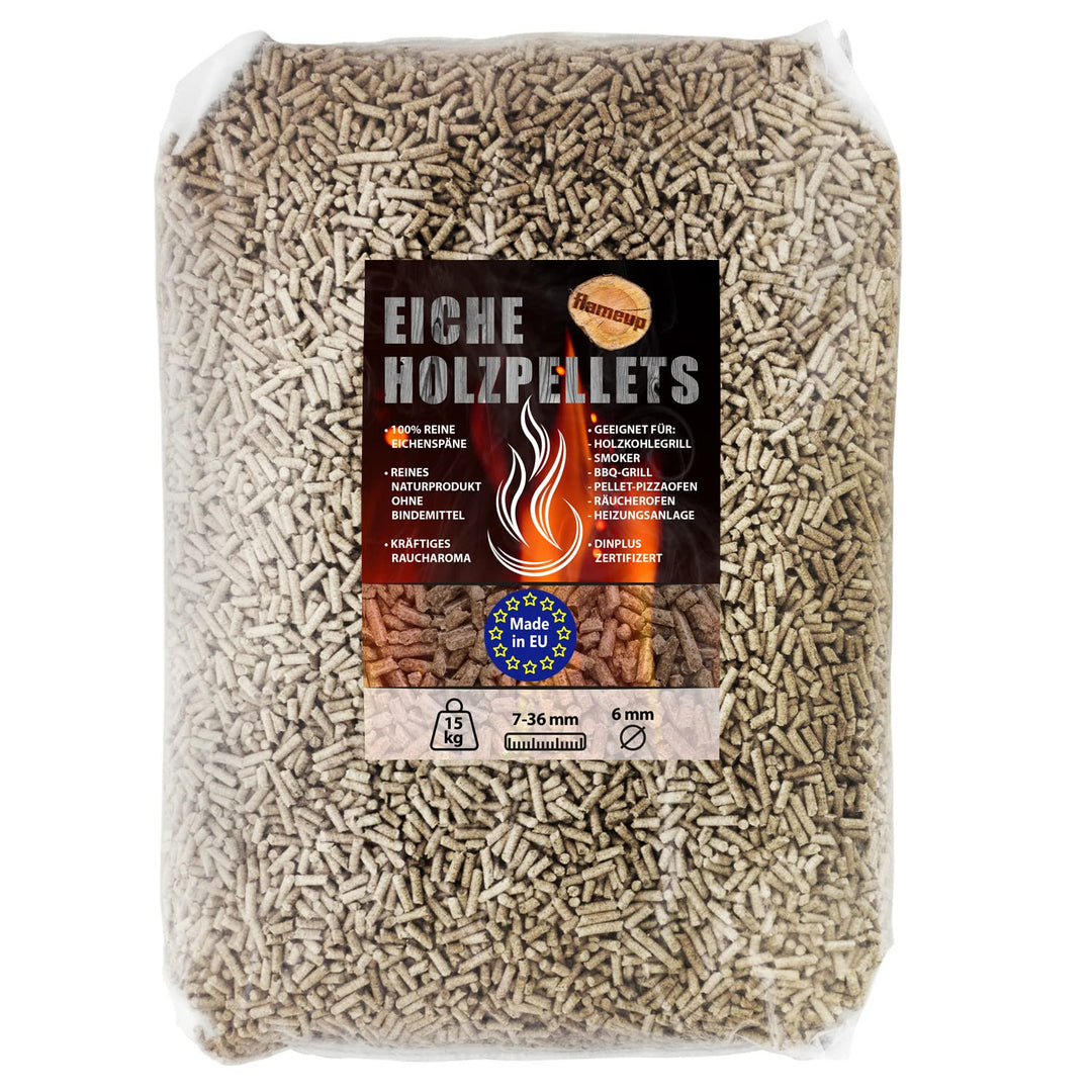 Eiche Pellets 15 kg Grill Smoker Holz Pizzaofen BBQ Pellet Outdoor Ofen Grillen Chunks Holzpellets G