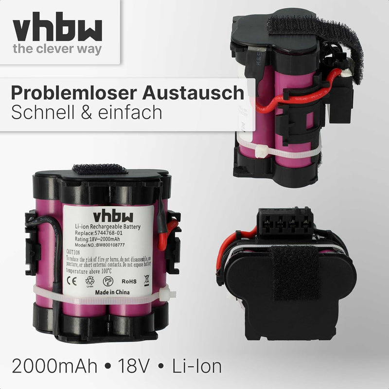 vhbw Akku kompatibel mit Gardena R38Li, R40Li, R45Li, R50Li, R70Li, R75Li, R80Li, 124562 Mähroboter