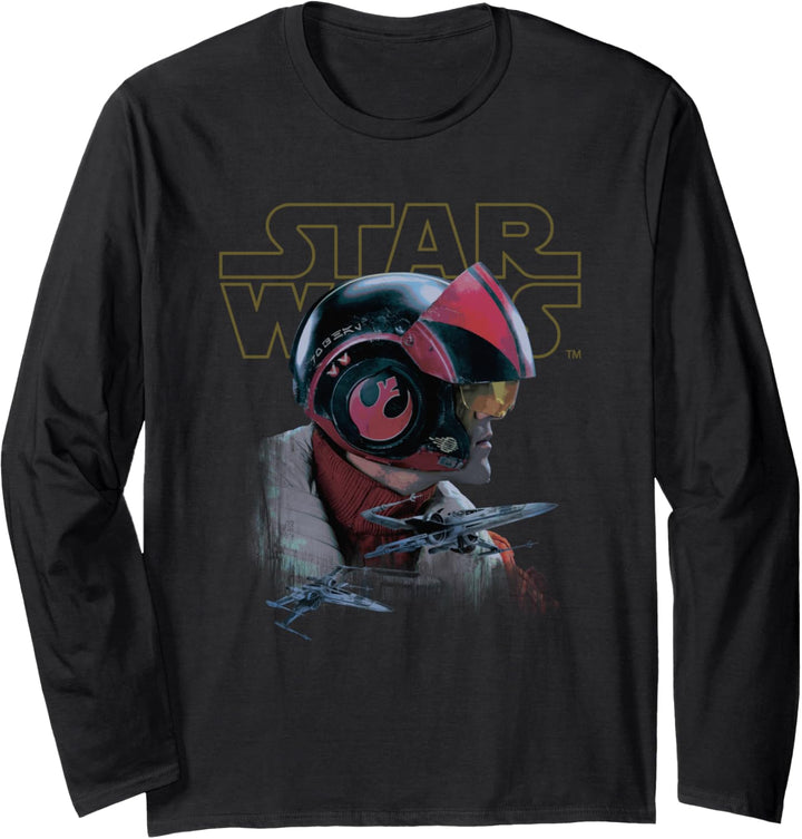 Star Wars The Force Awakens Poe Dameron X-Wing Langarmshirt