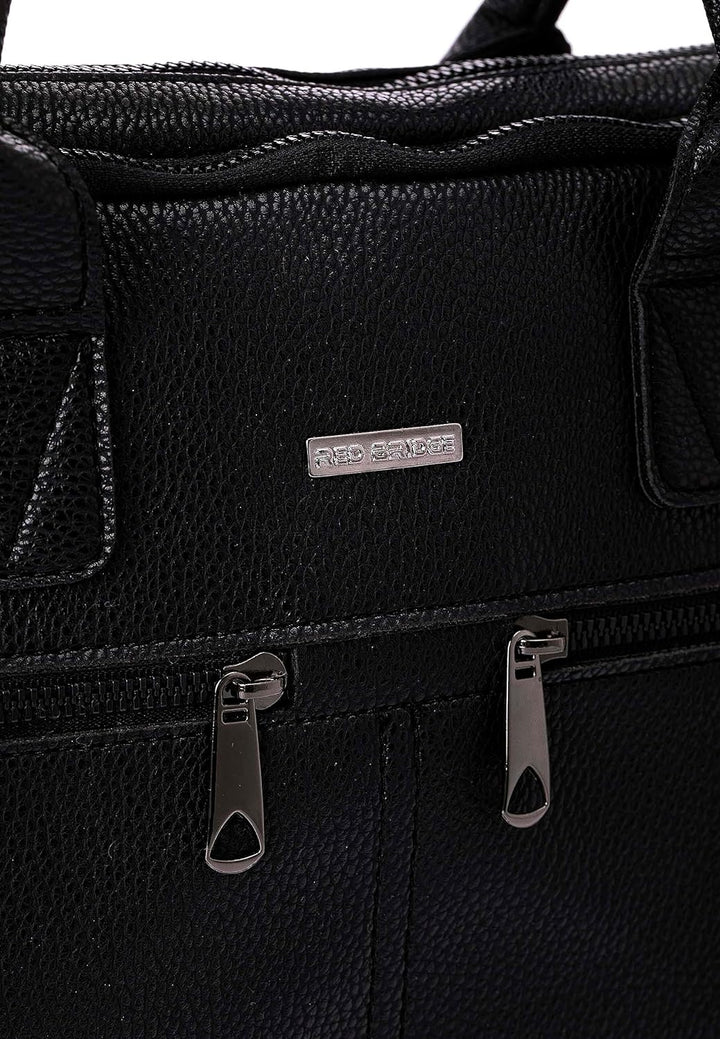 Redbridge Herren Schultertasche Messenger Bag Umhängetasche Kunstleder Schwarz, Schwarz