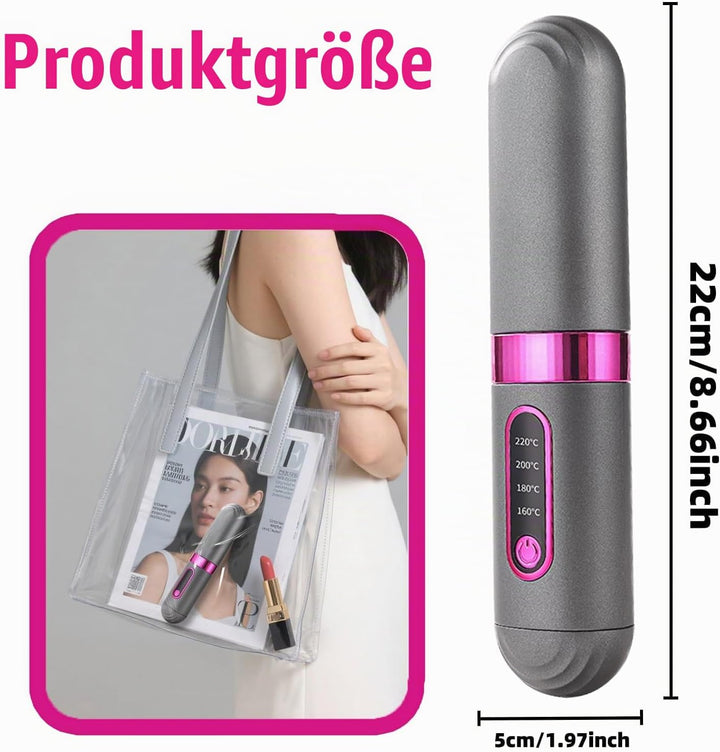 Stylingbürste für Kurze Haare Langes, Glättbürste Kabellos, Haarbürste Elektrisch, 4 Wärmestufen, 16