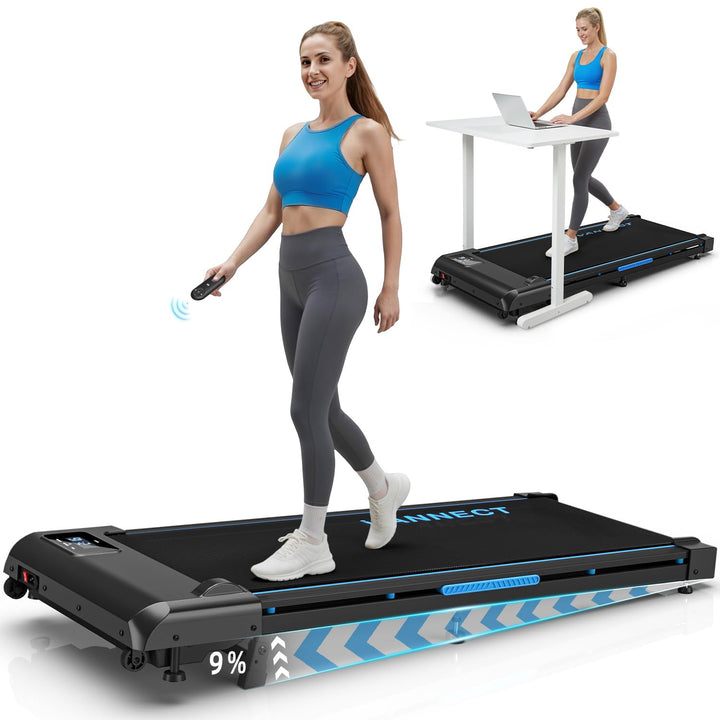 Walking Pad, VANNECT Laufband für Zuhause mit Steigung, 1-10 km/h Walking Machine mit LED-Anzeige, F