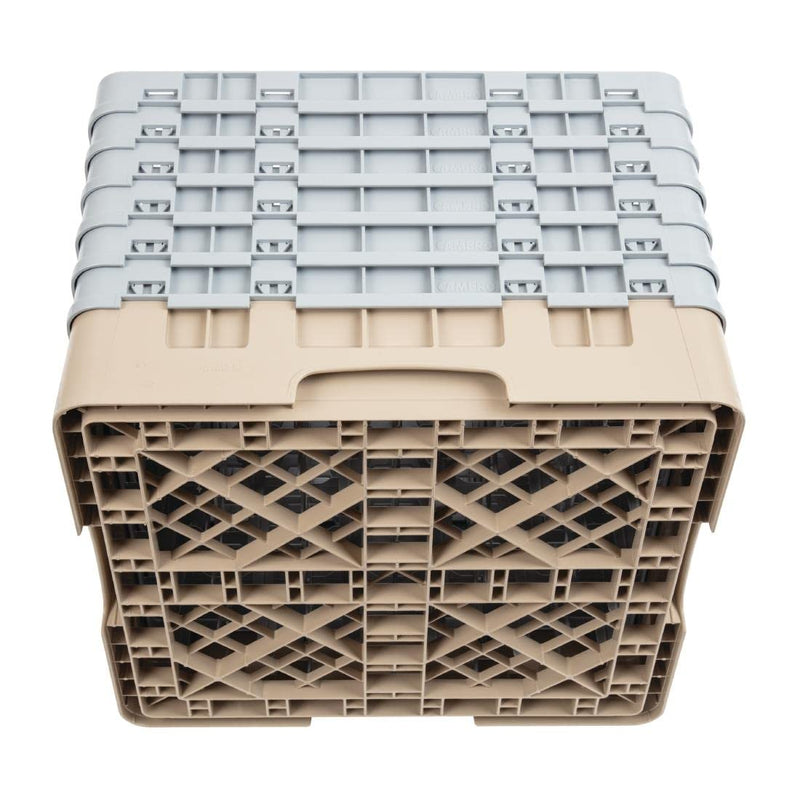 Cambro Camrack 36 Comp Glasregal mit 6 Verlängerungen, Beige, 2 Stück