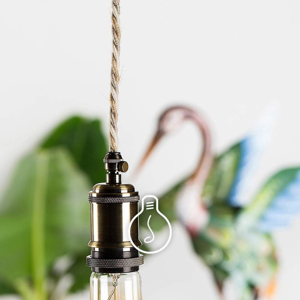 Amarcords - Textilkabel für Lampen HEU, geflochten, Jute, 5 Meter, mit Erdung 3x0,75 - Stoffkabel mi