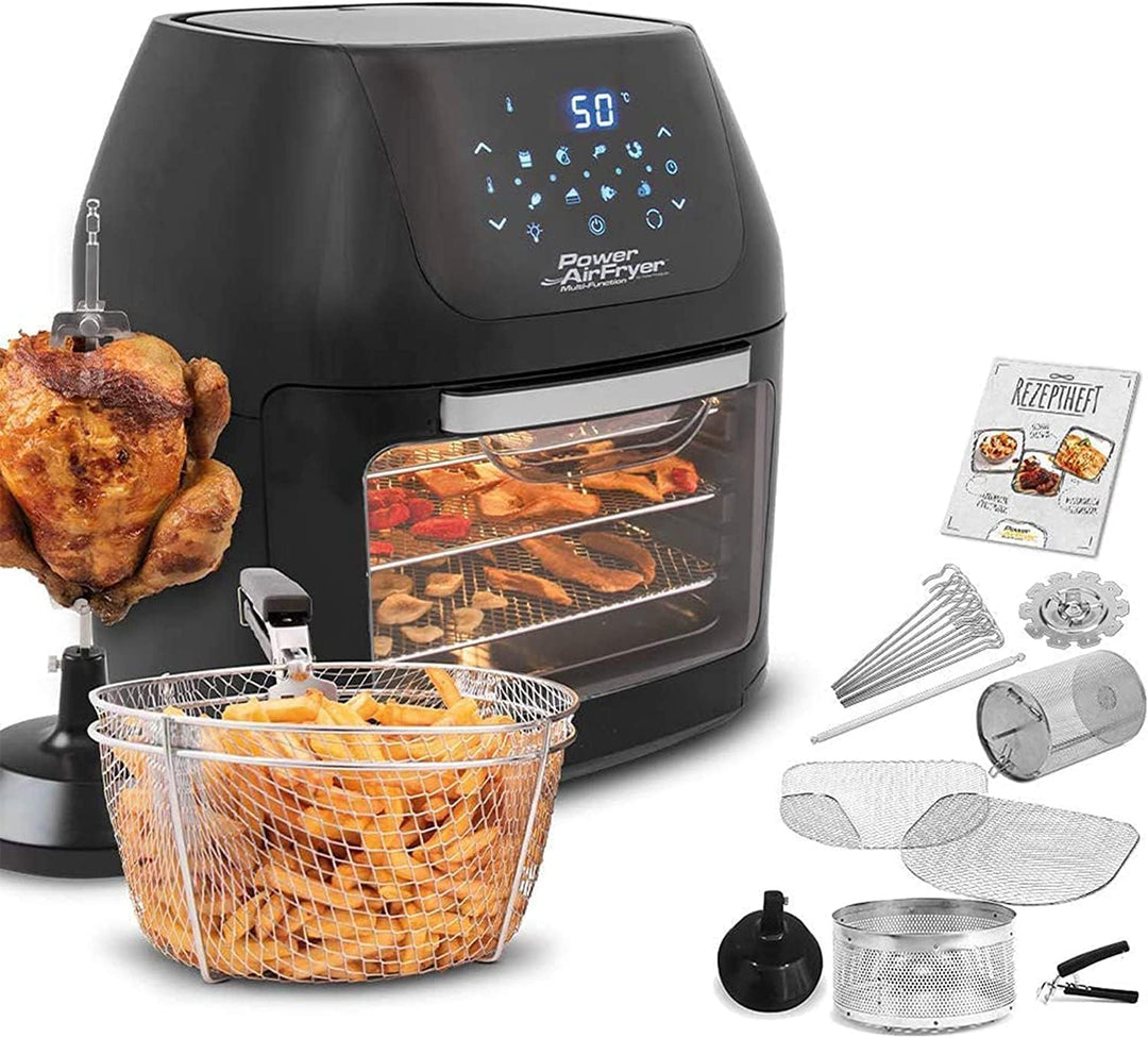 PowerXL Air Fryer Multi-Function Deluxe – Heissluft-Fritteuse zum Frittieren ohne Öl – 6-in-1 auch a