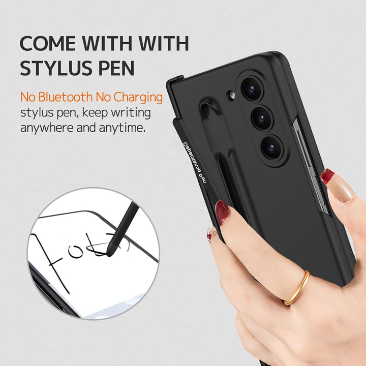 NINKI für Samsung Galaxy Z Fold 6 Handyhülle mit Slim S Pen Scharnier Schutz, Magnetische schützende