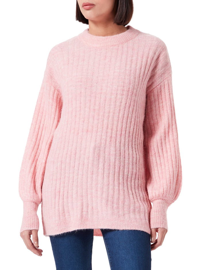 ICHI Damen Ihamara Ls Rib Pullover S 142307/Cameo Pink, S 142307/Cameo Pink