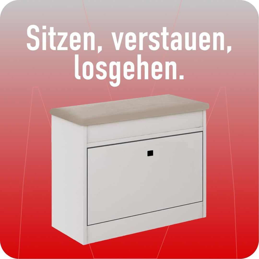 Schuhschrank 55x64x28 cm mit öffnenden Sitz - Praktische Schuhkipper mit Klappe für Optimale Schuhau