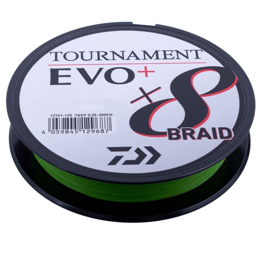Daiwa Tournament X8 Braid EVO+ 270m Chartreuse geflochtene Angelschnur 270m/0.26mm, 270m/0.26mm