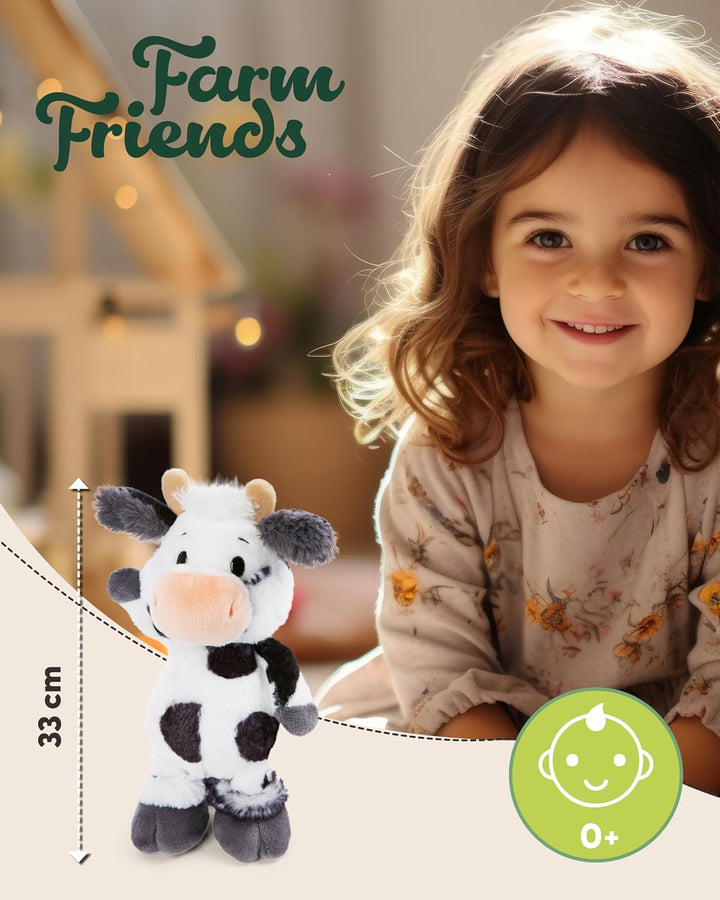 NICI Kuscheltier Kuh Cowluna 33cm - weiss - Weiches Plüschtier – niedliches Stofftier zum Kuscheln &