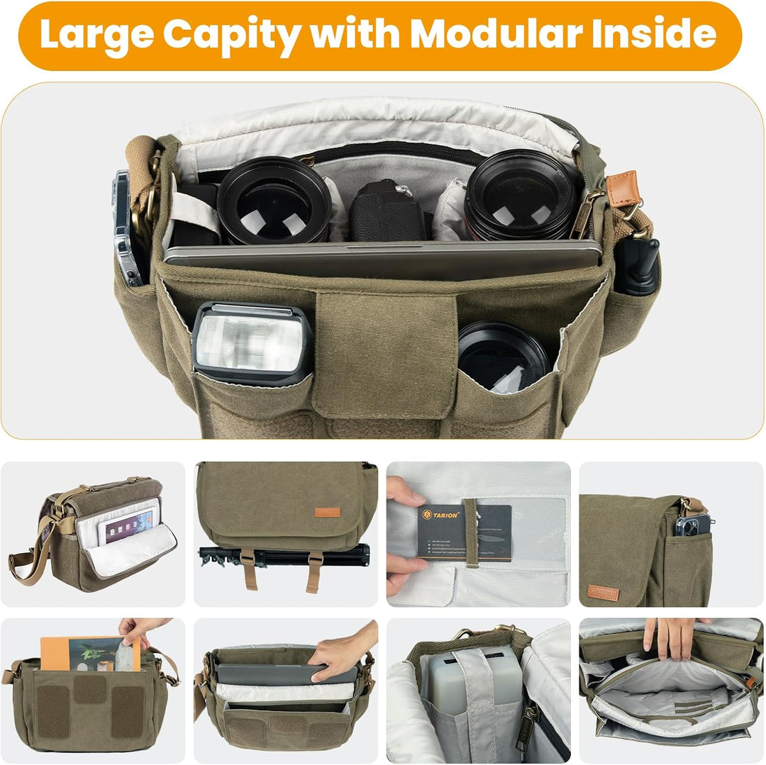 TARION Kameratasche Spiegelreflex Kamera Schultertasche SLR DSLR Kamera Foto Tasche Umhängtasche Fot