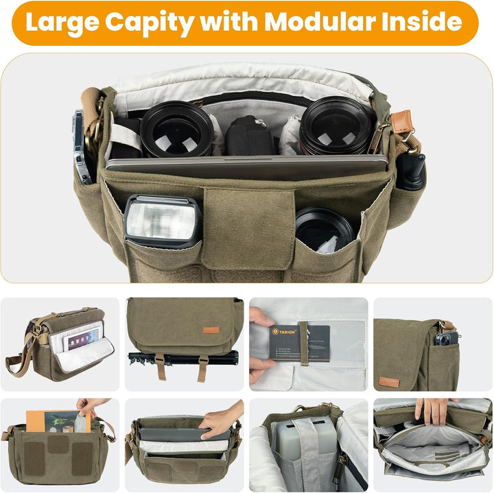 TARION Kameratasche Spiegelreflex Kamera Schultertasche SLR DSLR Kamera Foto Tasche Umhängtasche Fot
