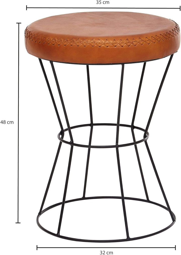KADIMA DESIGN Industrial Sitzhocker, Sicherer Sitzkomfort in extravagantem Echtleder