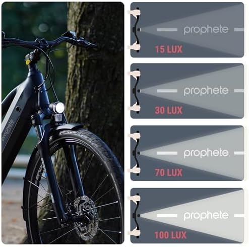 Prophete LED-Scheinwerfer Fahrradlicht 30 Lux, Umschaltbar auf 15 Lux, LED-Frontlicht mit Batteriein