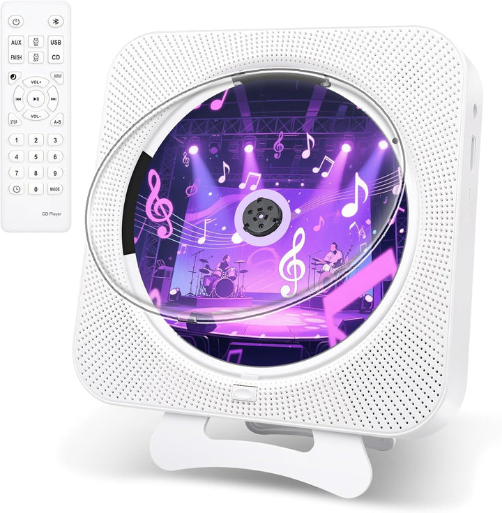 CD Player mit Radio Boombox - Canareen Upgrade Bluetooth CD Player mit Staubschutz & LED Bildschirm