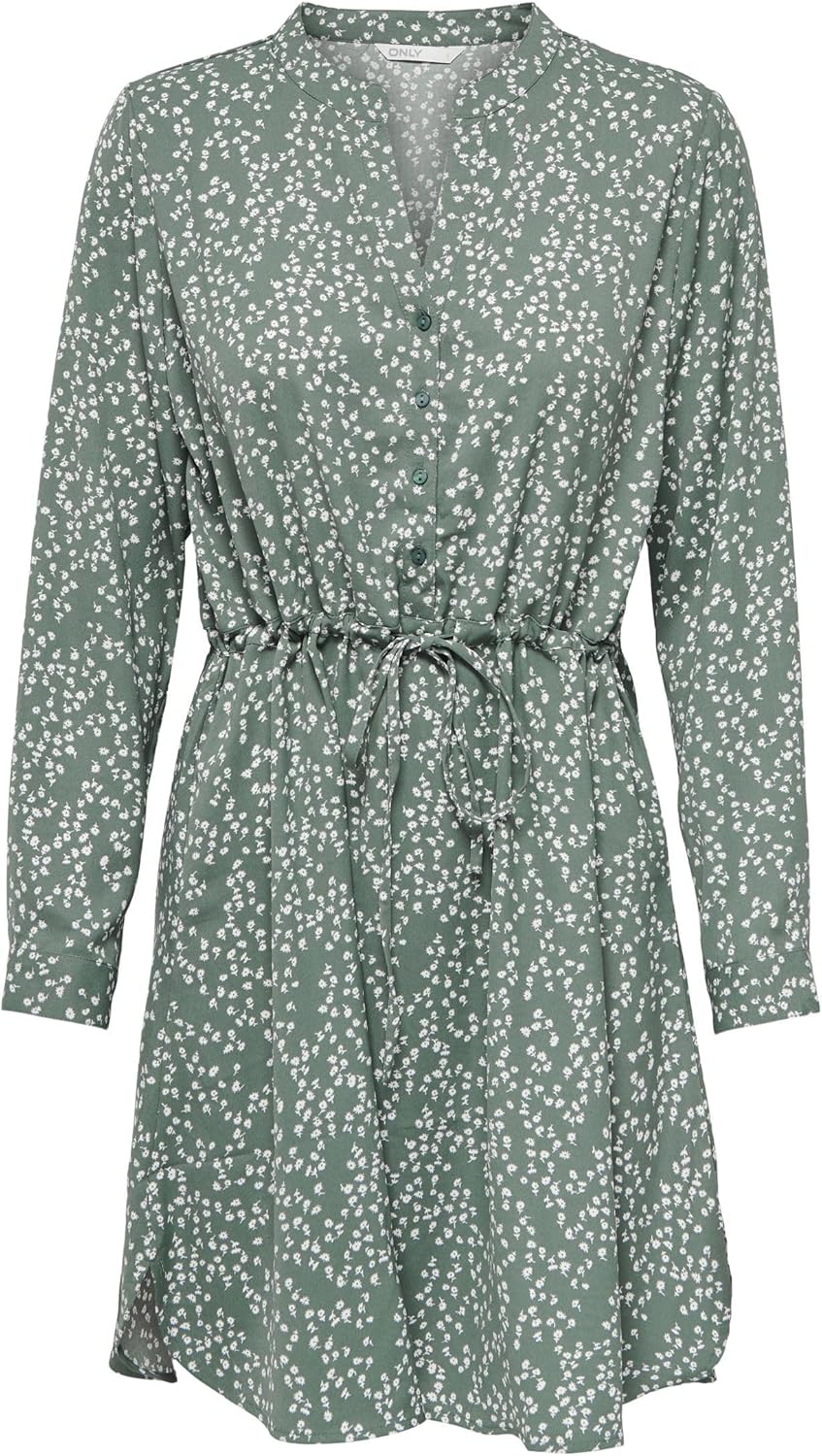 ONLY Damen Kleid 15200543 XXS Blue Indigo/Aop:black Leo, XXS Blue Indigo/Aop:black Leo