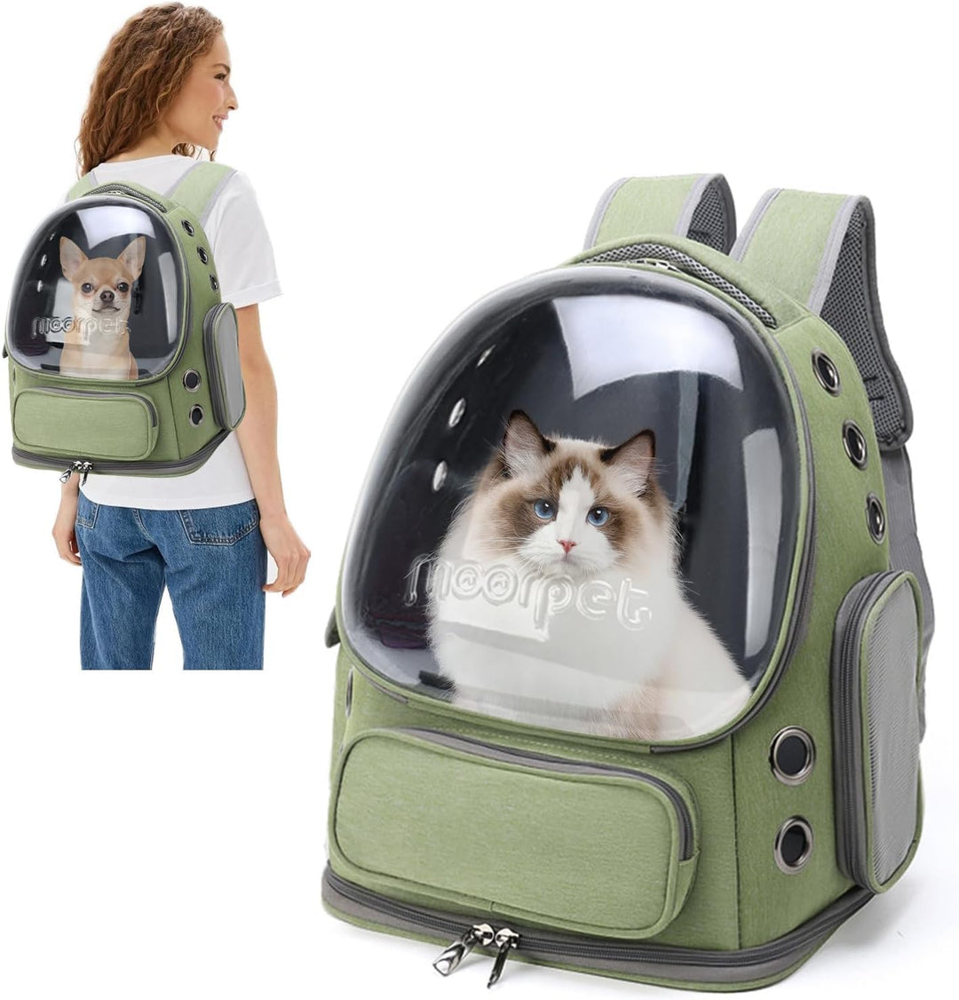 PETCUTE Haustier Rucksack,Tragbar Raumkapsel Hunde Katzen Rucksack mit Herausnehmbarer Matte,Atmungs