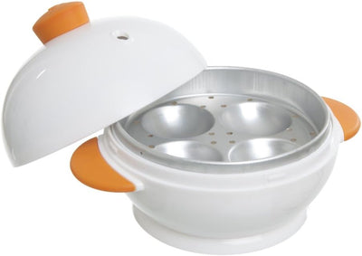 Joie Big Boiley Mikrowellenkessel für 4 Eier, Weiss und Orange, Kunststoff, 17.78x13.34x12.7 cm Mikr