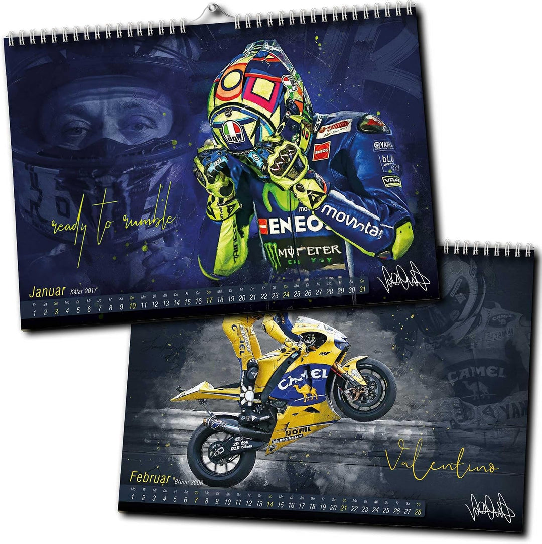 Valentino Rossi Kalender 2024 - Premium Wandkalender im Format DIN A2 - RIESIG