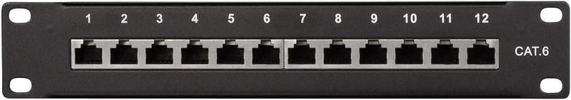 LogiLink Professional Cat.6 (250 MHz) Patchpanel - Verteilerfeld, 10", STP (geschirmt) 12-Port (RJ45