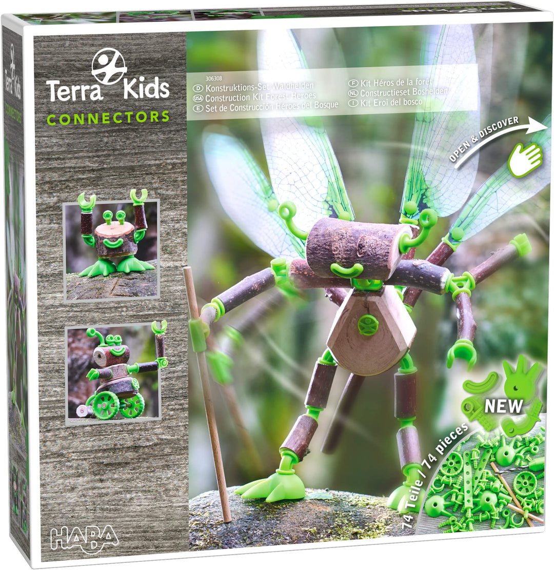 HABA 306308 - Terra Kids Connectors Konstruktions-Set Waldhelden, kreativ ab 8 Jahren