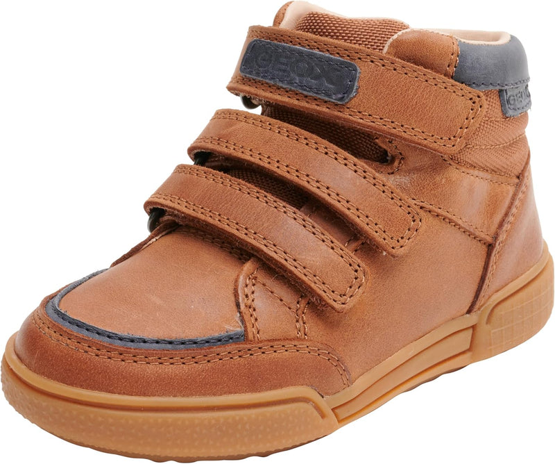 Geox Herren J Poseido Boy B Sneakers 24 EU Cognac Blue, 24 EU Cognac Blue