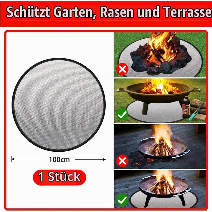 Faltbare Grillunterlage Bodenschutz, Wasserbeständige Grillmatte für BBQ Grills, Kamin, Boden, Rasen