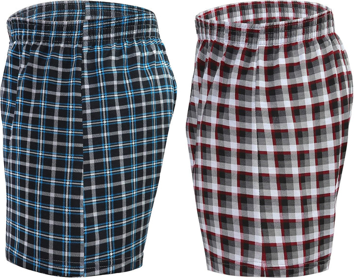 Sesto Senso Schlafanzughose Herren Kurz Baumwolle Pyjamahose 1er 2er Pack, M 2er Pack - Kariert 12 +