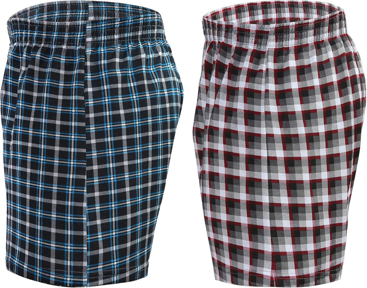 sesto senso Schlafanzughose Herren Kurz Baumwolle Pyjamahose 1er 2er Pack L 2er Pack - Kariert 12 +