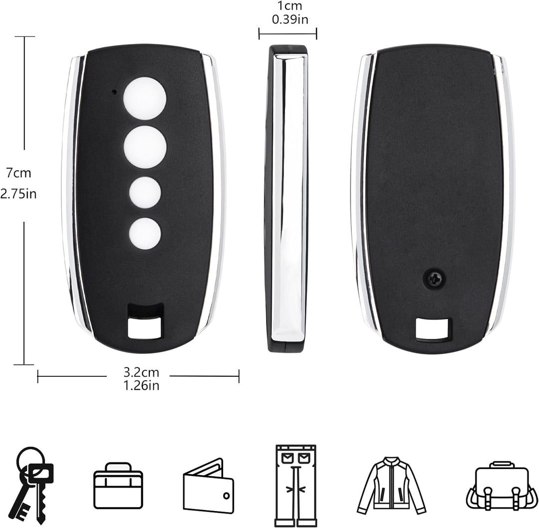 2 Stück Garagentor Fernbedienung Hansender Kompatibel mit KINGGATES Stylo 4/4K Myo C4 Clipper 433MHz