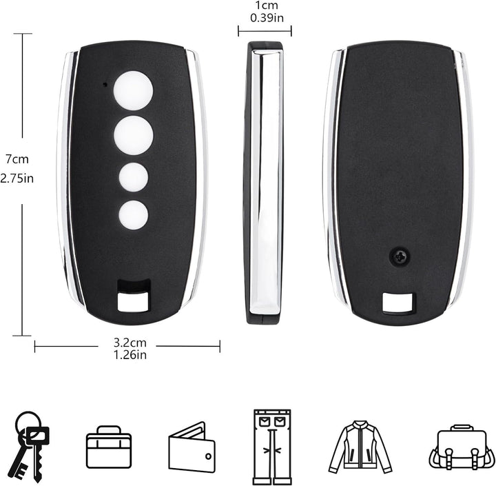 2 Stück Garagentor Fernbedienung Hansender Kompatibel mit KINGGATES Stylo 4/4K Myo C4 Clipper 433MHz