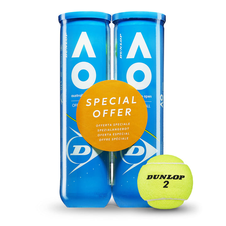 Dunlop Tennis Ball Australian Open - for Clay, Hard Court and Grass 2x4 Bälle, 2x4 Bälle