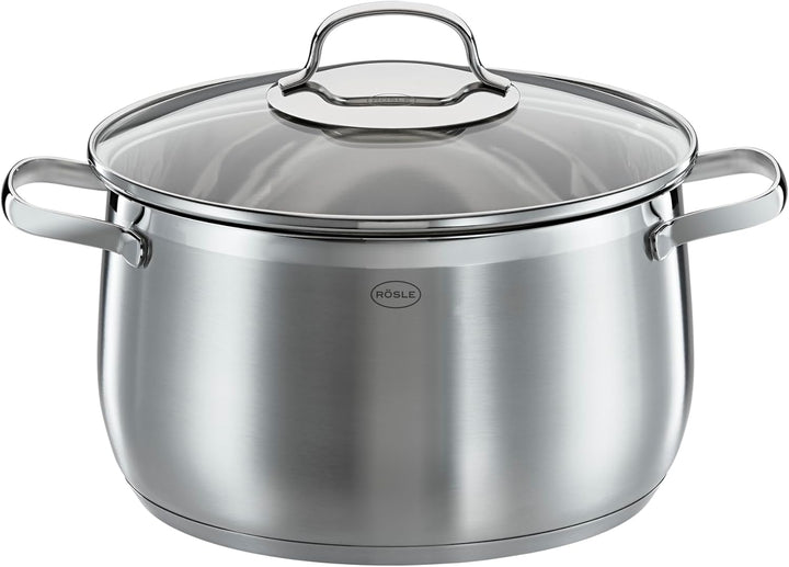 RÖSLE ELEGANCE GLOBE Topfset 10-tlg., 6 hochwertige Kochtöpfe, 1 Dämpfeinsatz, 2 Bratpfannen im Set,