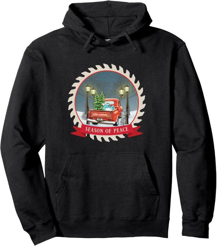 Vintage Old Red Truck Weihnachtsbekleidung Season of Peace Pullover Hoodie