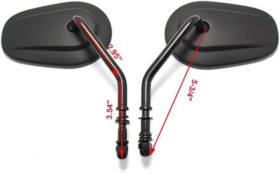 8mm Schwarzer Motorrad Rückspiegel Seitenlenker Rückspiegel für Sportster XL1200 883 48 Dyna Softail
