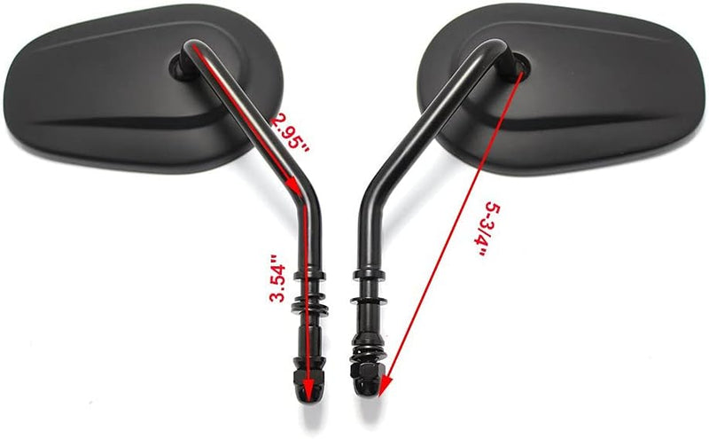 8mm Schwarzer Motorrad Rückspiegel Seitenlenker Rückspiegel für Sportster XL1200 883 48 Dyna Softail