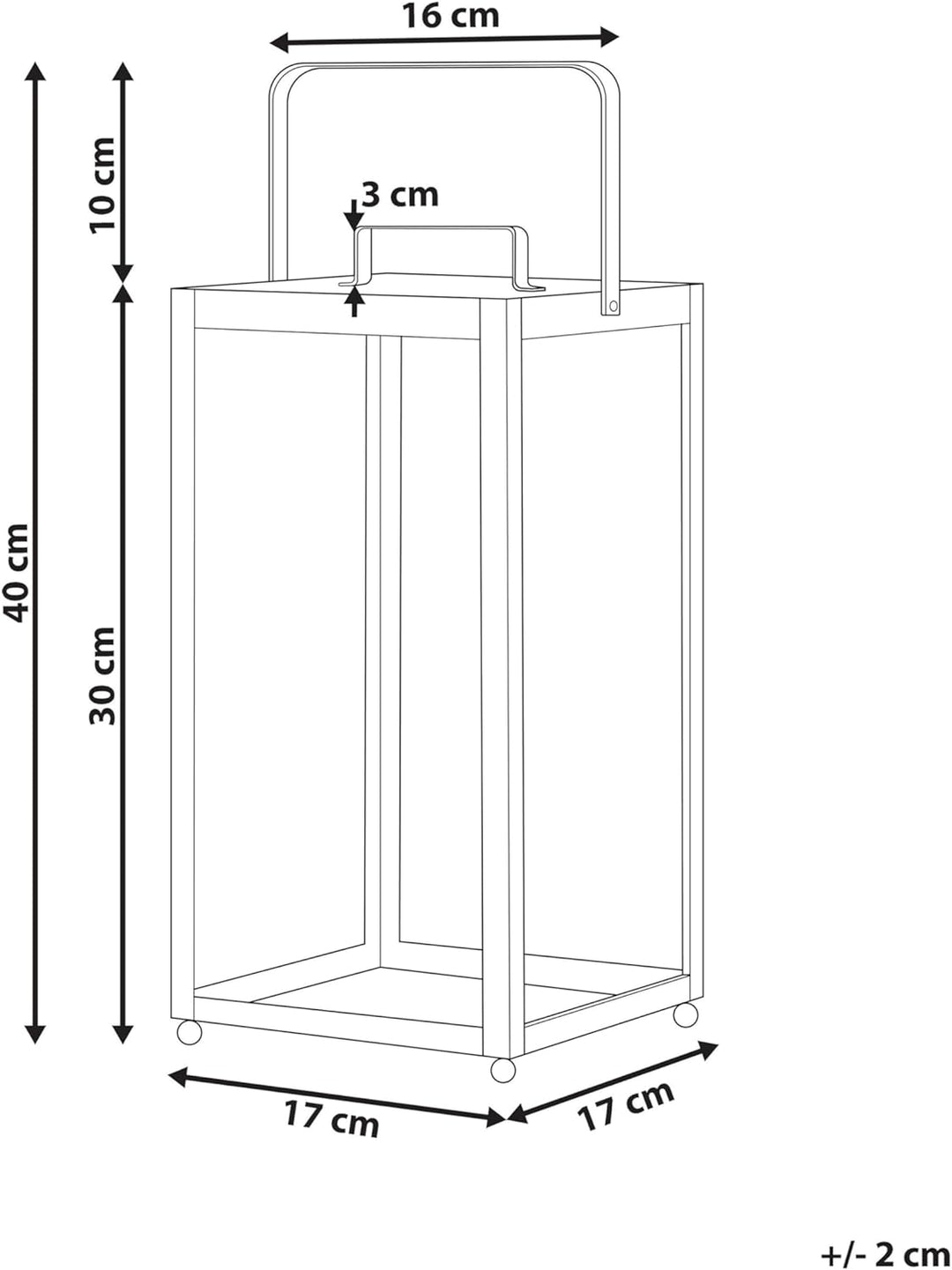 Windlichtlaterne Laterne Dekolaterne schwarz Metall Glaseinsatz H: 30 cm Lepar