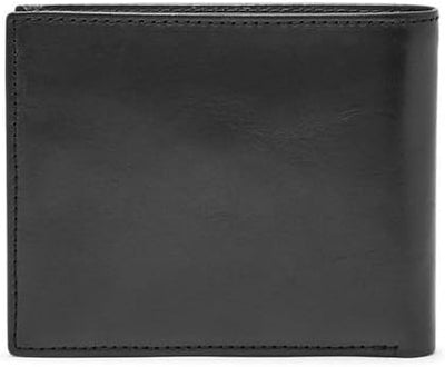 Fossil Herren Ryan Leather Bifold Geldbörse 11,43 cm L x 2,54 cm B x 9,525 cm H Schwarz, Schwarz