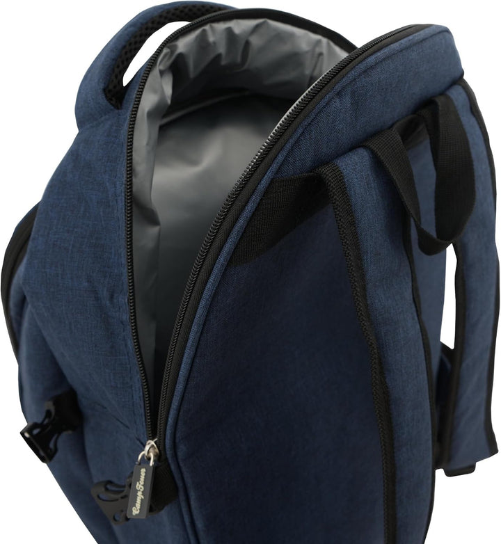 CampFeuer Picknickrucksack 32-teilig | Picknickset für 4 Personen | mit Flaschenhalter, Picknickdeck