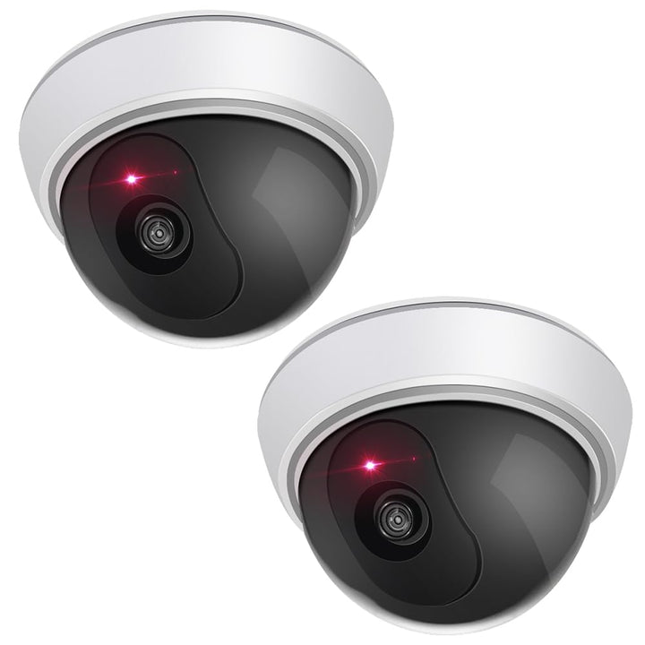 ERWEY Kamera Attrappe mit Objektiv und Rotem LED Licht für Wand und Decke, Videoüberwachung Warensic