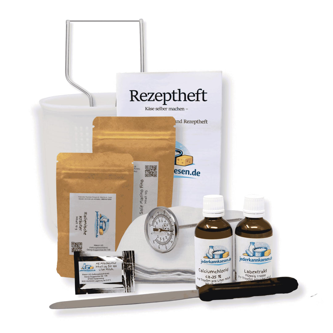 Jederkannkaesen Käseherstellung Set 3 - Käse Starter Set - Premium - Käse selber Machen