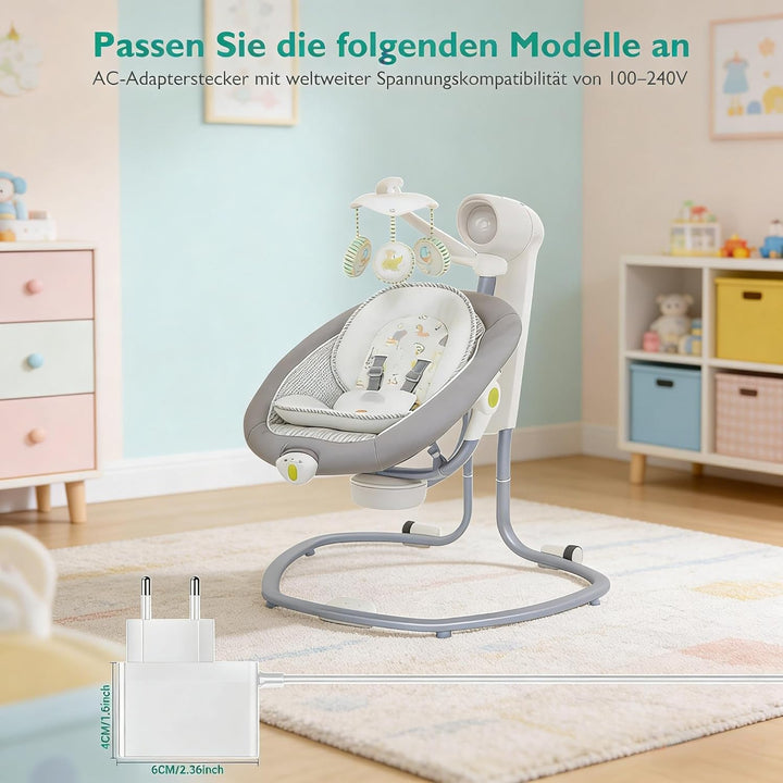 5V Babywippe Netzteil kompatibel mit Joie Serina Swivel Babyschaukel Ersatzadapter für Elektrische B