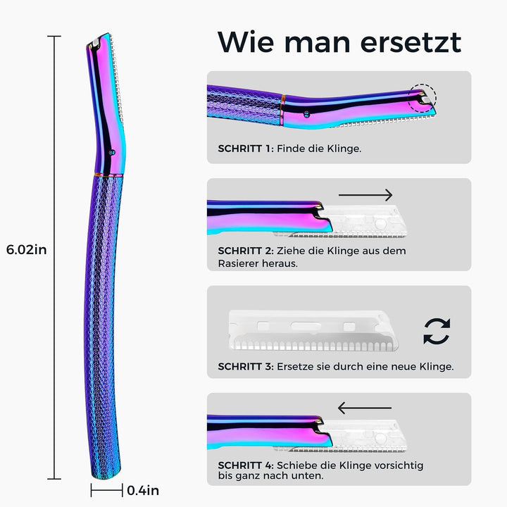 ZOMCHI Augenbrauenrasierer, Gesichtsrasierer für Damen und Herren, Augenbrauen-Trimmer-Former mit Pr
