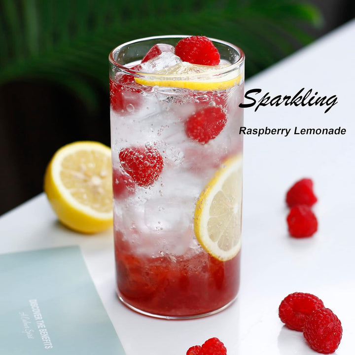 LUXU Trinkgläser, 540 ml, dünne Highball-Gläser, 4 Stück, transparent, hohe Glasbecher für Wasser, S