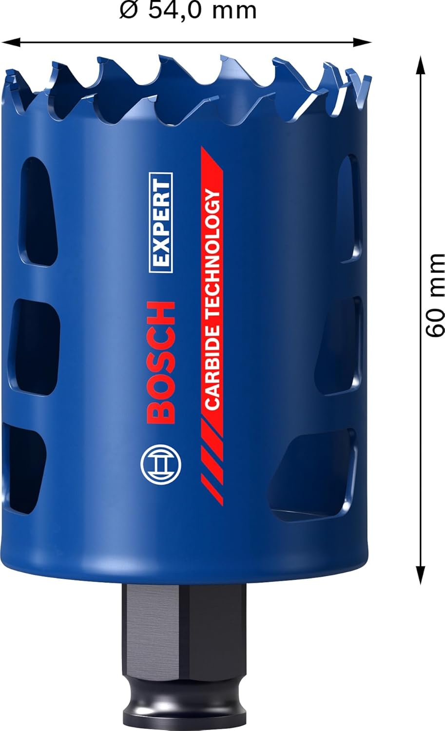 Bosch Professional 1x Expert Tough Material Lochsäge (für Holz mit Metall, Ø 54 mm, Zubehör Schlagbo